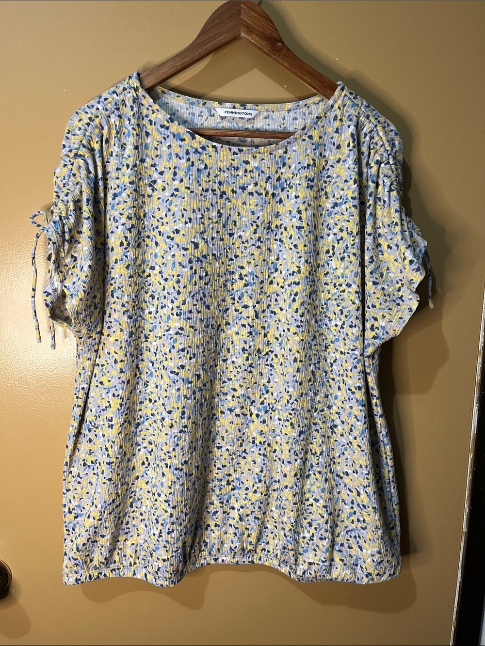 Penningtons Blue & Yellow Floral Short Sleeve Tunic | X
